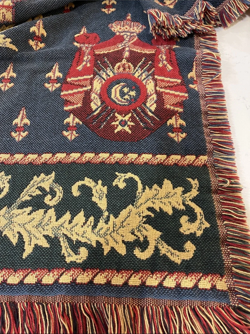 Vintage Goodwin Weavers Royal Arms Throw/Blanket